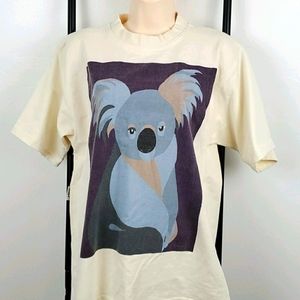 Stewart Merrett koala graphic top t-shirt cotton size S